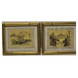 Japanese style paintings on silk by Hiroko