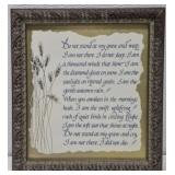 Framed memorial poem