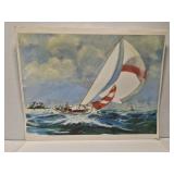 Signed and numbered Frank Lowe sailboat print