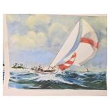 6 Signed Frank Lowe Sailboat Prints Numbered
