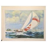 5 Signed Frank Lowe Sailboat Prints Numbered