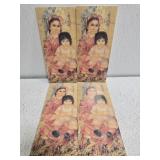 Lot of 4 Edna Hibel print cards