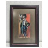 Small framed print of a clown
