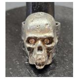Heavy solid sterling skull ring size 8.25