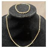 2pc twisted sterling silver necklace and bracelet