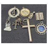 Lot of 9 sterling silver pendants