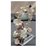 Vintage Italy sterling silver puffy heart bracelet