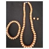 Honora peach button pearl set sterling clasp