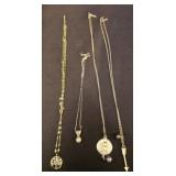 Lot of 4 sterling silver necklaces