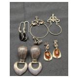 Lot of sterling 4 pairs of earrings and 2 pendants