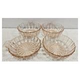 Set of 4 pink depression bowls