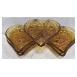 Set of 5 yellow / orange depression heart glasses
