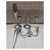 Pair of Solid Sterling silver bud vase candelabra