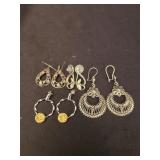 Estate lot of sterling silver earrings
