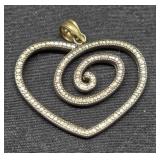Sterling silver and 10K gold heart pendant