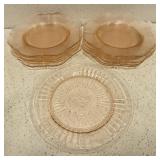 Lot of 13 pink depression Small Plates