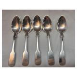 Set of 5 vintage Sterling silver spoons