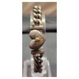 Vintage sterling silver hidden heart bracelet