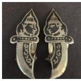 Pair of vintage sterling silver earrings