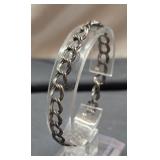 Sterling silver circle link bracelet 8.2g
