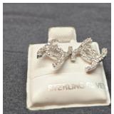 Chanel CC stud earrings sterling