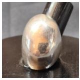 Sterling silver polished smooth oval ring