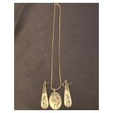 Sterling silver navajo necklace and earrings