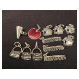 Estate lot of sterling silver pendants