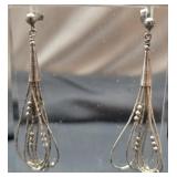 .925 sterling silver beaded earring 3.6g