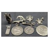Lot of 10 Sterling silver pendants