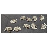12 US map Sterling silver charms