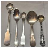 Lot of 5 sterling silver spoons