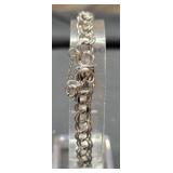 Vintage sterling silver double link 7.75" bracelet