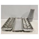 Vintage Aluminum ice trays and cups
