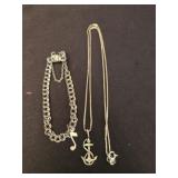 Sterling silver bracelet and necklace