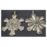 Lot of 2 vintage gorham silver plates snow flakes