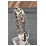 Sterling silver purple stone bracelet