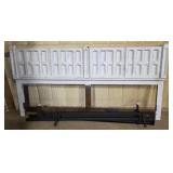 King Sized Painted MCM Headboard w Rails