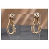 Dangle bead sterling silver earrings