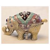Vintage Monet Elephant Jeweled Trinket Box