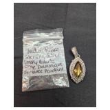 Judith Ripka stearling silver quartz stone pendant