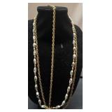 Vintage crown trifari glass and metal necklace