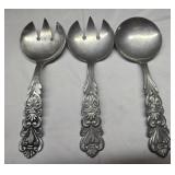 Set of 3 Vintage Pewter Serving Pieces
