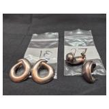 Lot of 2 sterling silver earrings