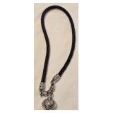 Judith Ripka Leather Magnetic Necklace & Charm