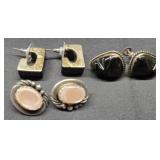 3 sets of sterling silver and other earrings