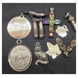 Lot of 10 sterling silver pendants