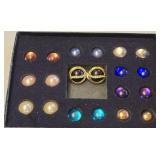 Vintage Clip On Earrings w Changeable Stones