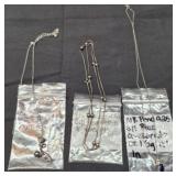 Lot of 3 Sterling silver necklaces
