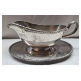 Poole SILVER PLATED gravy boat